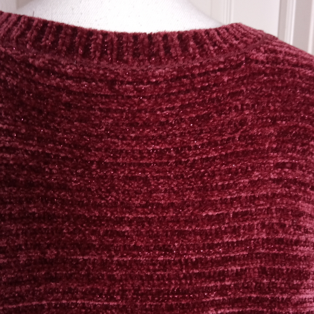 LC Lauren Conrad Rust Chenille Bell Sleeve Sweater Cardigan Sz Small - Picture 5 of 6
